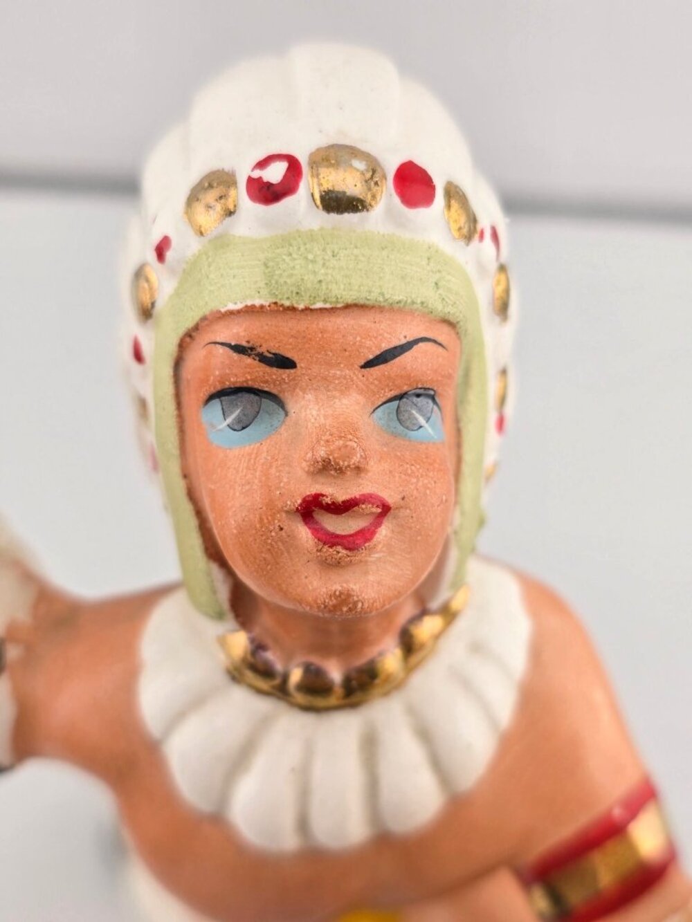 Vintage Wales Japan Native American Chief Figurines Set/2 Hand-Painted Ceramic - Picture 12 of 16
